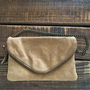 J. Crew Leather Clutch Shoulder Bag EUC